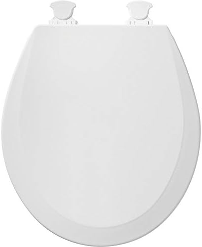 Седалка за тоалетна Bemis 500EC 390 с вериги за лесно почистване и подмяна, Кръгъл, от трайни Эмалированного дърво, Памучно Бяло