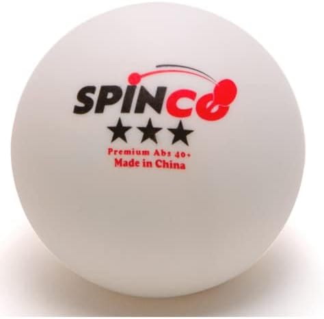 12 Опаковки топки за пинг-понг Spinco | 3-Звездни топки за тенис на маса | 40 + Тренировъчни или конкурентни топки за преса | Шест бели