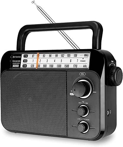 Retekess TR604W AM FM-радио, NOAA, преносими метеорологични радиостанции за спешни ситуации с най-добрия прием, работещи на батерия
