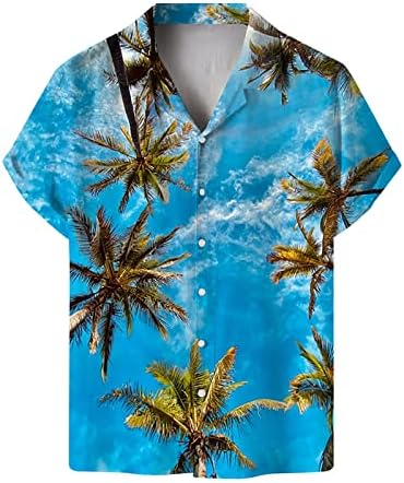 2023 Нова Мъжки Ежедневни Свободна Плажна Хавайска Риза С Флорална Принтом и Къс ръкав копчета, Бърза Суха Тренировка