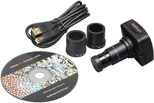 Цифров обърнат тринокулярный желязо и стомана микроскоп AmScope ME1200TB-5M, 50-1000-кратно увеличение, окуляры PL10x и PL20x, поляризиращи