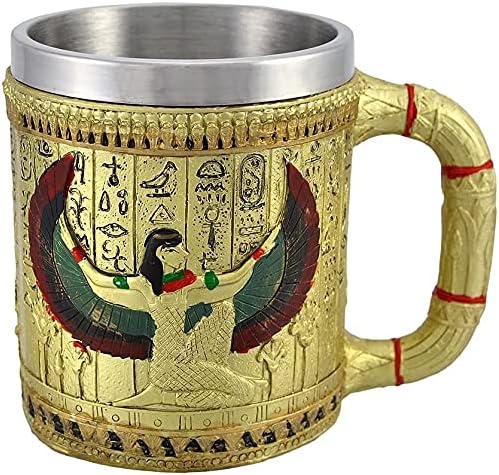 Подарък Ebros Египетски Тема Златна Крилата Изида, Богиня на Майчинството и Вълшебство, Една Чаша Кафе, Чаша, Чаша За Любителите
