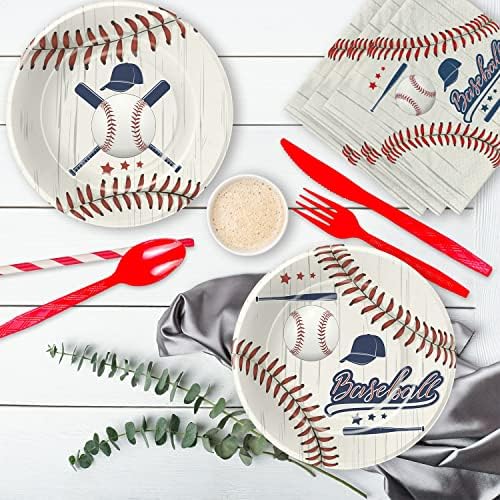 HIPVVILD Украса за бейзбол партита, Посуда - Аксесоари за парти в чест на рождения Ден на Бейзбол, Душата на дете, Включват