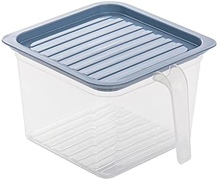 PDGJG Хладилник за кухня Crisper с Пластмасова дръжка и капак, Запечатан Кутия за съхранение на храни и плодове (Цвят: D, размер: