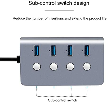 n/a ключ за управление на 4-пристанищен USB 3.0-възел от алуминиева сплав със скорост до 5 gbps, мулти USB сплитер за вашия десктоп