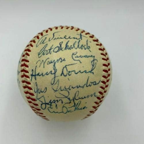 Всъщност имаме чудесен екип, Балтимор Ориолз 1955 година Подписа договор с JSA COA Американската лига бейзбол - Бейзболни