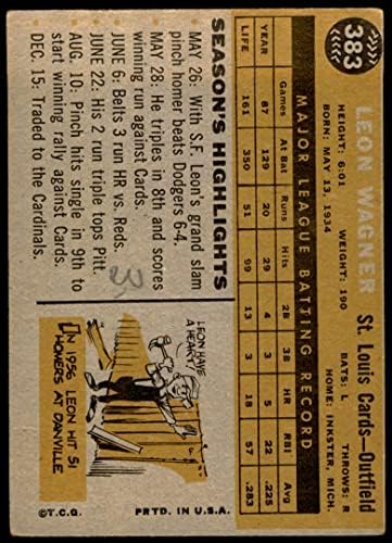1960 Topps # 383 Леон Вагнер Сейнт Луис Кардиналс (Бейзболна картичка) ДОБРИ Кардинали