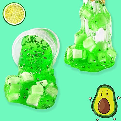 Пригответе хрупкави слайм Crystal Тиня Green Lemon Jelly Cube Glimmer, включва в себе си 6 комплекта добавки за слуз, подаръци