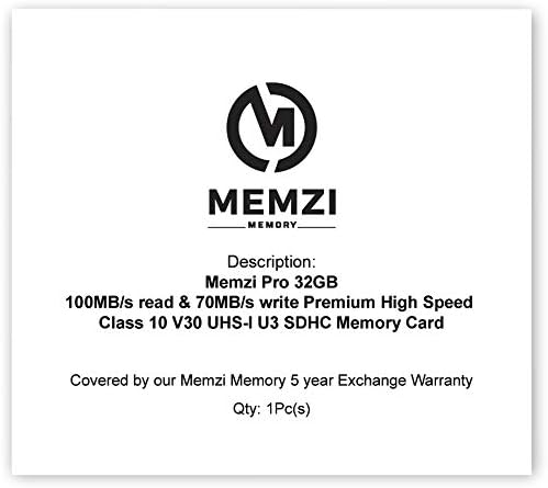 Карта памет MEMZI PRO 32 GB, съвместима с цифровите фотоапарати на Sony Cyber-Shot DSC-RX100 V/IV/III DSC-RX100M5A, DSC-RX100M5, DSC-RX100M4, DSC-RX100M3, DSC-RX100M3G - Висока карта SDHC 100 MB/s Class 10 V30