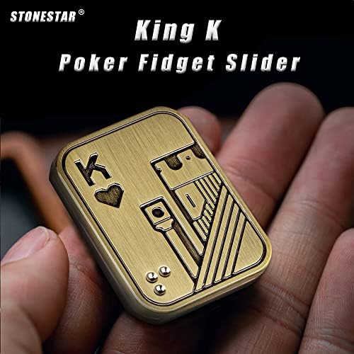Магнитни Метални Играчки-Неспокойни - Слайдер Poker King K с 4 Комплекта Гладки Стикери, Мъжки EDC Играчка-Непоседа, Играчка