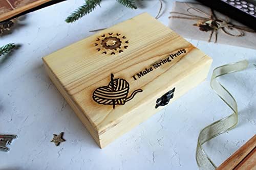 Куки за плетене на една кука от клен дърво ръчно изработени Anayra (комплект от 6 куки, 4 мм - 9 мм) с красива кутия от борова
