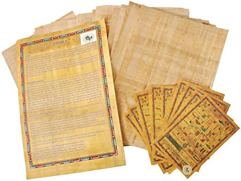 Набор от чиста хартия, за да египетски Папирус от 50 Листа за Художествени проекти, Албум за Scrapbooking, Сменяеми Свитъци и Изучаването на Древната история на Йероглифи 8