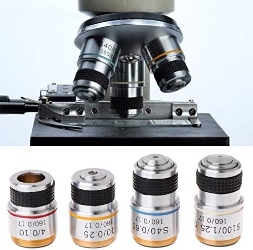 Микроскоп IREANJ 4X, 10X 40X 100X Ахроматический обектив за биологичен микроскоп 185 LS'D Tool (Увеличение: 4X)