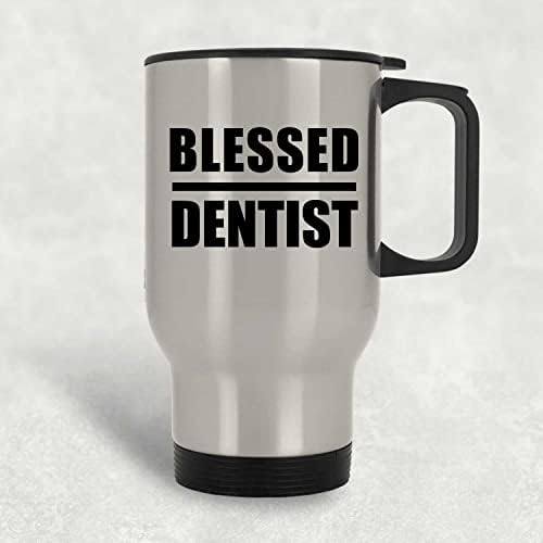 Designsify Blessed Dentist, Сребърен Пътна Чаша 14 грама, на Изолиран Чаша от Неръждаема Стомана, Подаръци за Рожден Ден, Годишнина,