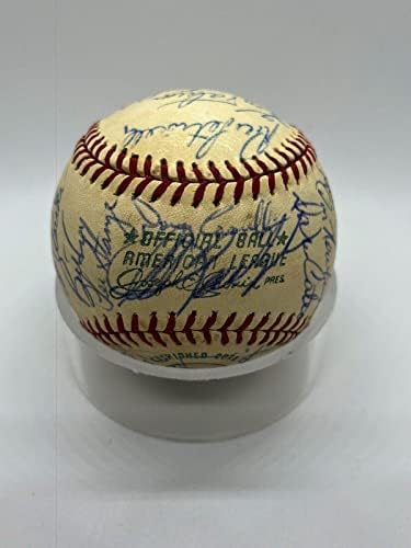 1972 Бостън Ред Сокс Екип на Карл Ястржемски Фиска Подписа бейзболни топки OMLB Baseball PSA С ДНК - Автограф