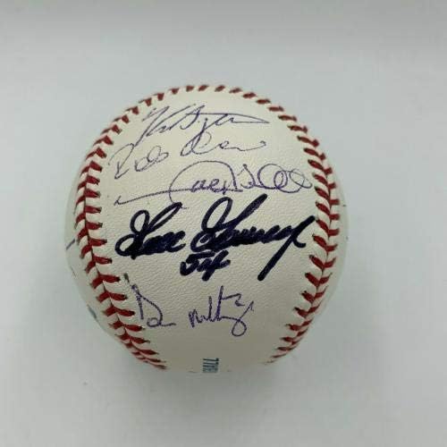 Дерек Джитър Алекс Родригес Дон Маттингли 2006 Екип на Янкис Подписа бейзболен JSA - Бейзболни топки с автографи