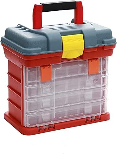 Кутия за инструменти за съхранение на RAKUTE Мултифункционален 4-Слойный Пластмасова Кутия Голяма Риболовна Скоростна Кутия За Съхранение на Винтови Детайли Кутия З?