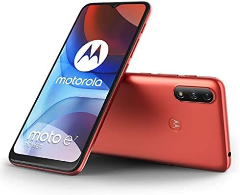 Смартфон Motorola Moto E7 Power с две SIM-карти 64 GB ROM + 4 GB RAM (само GSM | Без CDMA), отключени в завода на 4G / LTE (коралово-червен)
