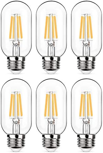 Led лампа с нажежаема жичка T45 2 W, еквивалент на 20 W, 150 Лумена, средната Вита база E26, лампа в ретро стил с регулируема яркост,