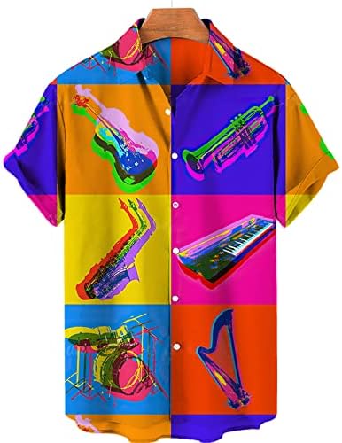 Мъжка Риза, Тениска, Цветни Случайни Дизайнерски Модел, с Модерна Блуза, Блузи С Къс Ръкав и се Деформира Лесно Облекло