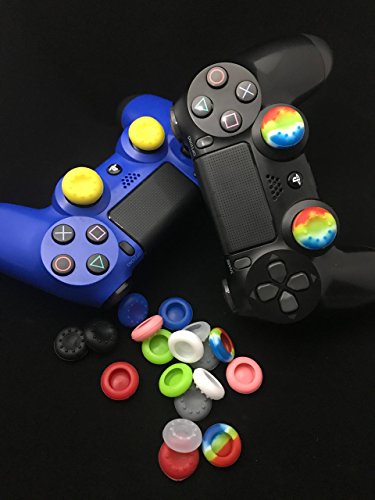 Силиконова прецизна устойчива на плъзгане каучук-Дръжки за палеца на Xbox и Playstation Защитават контролери PS4, Xbox 360, PS3, Xbox One различни цветове (комплект от 10 цвята само за