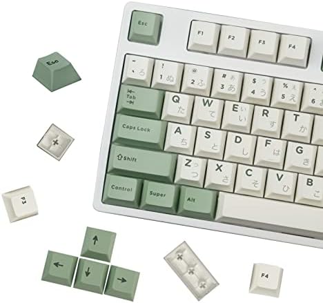 Капачки за ключове JOLINTAL 127 Keys Ботаническата зелен цвят, Набор от японски на капсули от ПБТ, Капачки за ключове с Черешов профил,