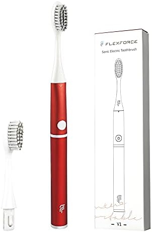 Електрическа четка за зъби Flexforce, захранван с батерии, 2 глави за четки и версия за пътуване, много мека четка за зъби