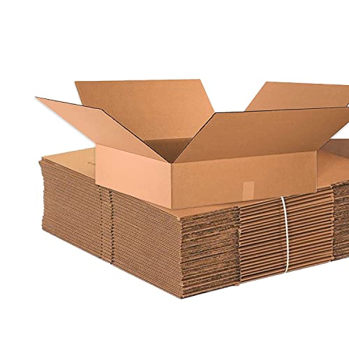 СКОРОСТНА САЩ 24x24x6 Плоски Гофрирани кутии, Плоски, 24L x 24W x 6H, Опаковка от 10 броя | Доставка, Опаковане, Преместване,
