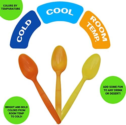 Лъжици за промяна на цвета, които променят цвета си при охлаждане на едро - Забавни лъжички за сладолед! (100 Различни цветове)