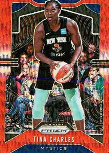 2020 Панини Prizm WNBA Prizms Ruby Wave 45 Баскетболно търговска картичка Tina Charles Washington Mystics