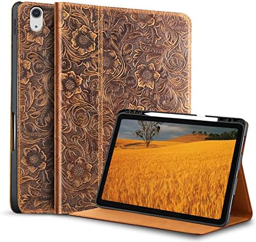 Калъф Gexmil за iPad на 10-то поколение 2022, Калъф за iPad 10,9 Инча, Естествена кожа, Изработен от естествена телешка