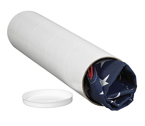 Aviditi Бели пощенски тубусы с капаци, 4 x 12, опаковка по 15 парчета, за доставка, съхранение, разпространение и защита на документи,