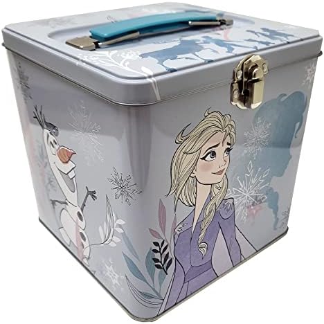 Лидице скоростна Компанията Дисни Frozen Stack За съхранение и носене на калай. Штабелируемая Лидице кутия с дръжка, Синьо-бял XL