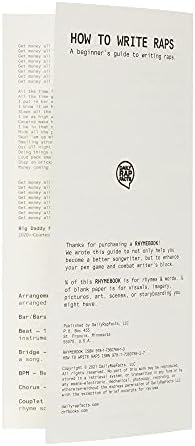 DailyRapFacts RHYMEBOOK - Тетрадка с твърди корици, с подплата и празен тетрадью, за да се римува, текстове на песни, писането на песни, идеи и много Други, от 5.75 x 8,25 (червен)
