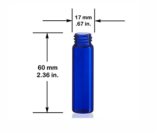 Флакони от изумрудено или кобальтово-синьо стъкло MagnaKoys по 2 на драхмата с черни капачки за Етерични масла и течности (2 драхмата, Изумрудено