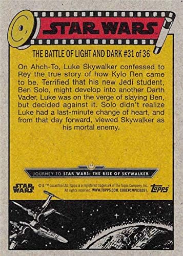 2019 Topps Междузвездни войни Пътуване към Възвисяване Скайуокър #85 Люк Скайуокър става на чиста визитка