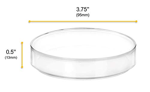 Пластмасови петриеви Панички 12PK с капаци - Диаметър на 3,75 инча, дълбочина 0,5 инча - Монолитен полипропилен - за Многократна употреба,
