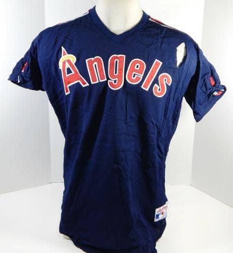 1989 California Angels Клауделл Вашингтон #18 Използван в играта Синя риза BP 46 99 - Използваните В играта тениски MLB