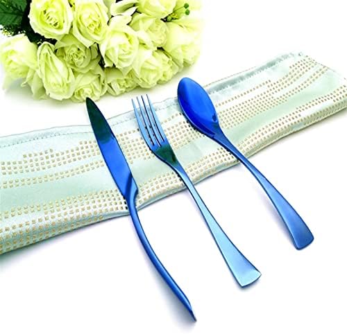 SGTD лаконичная синя суповая лъжица, набор от прибори за хранене в западен стил, нож за стек, вилица за салата, огледално полиране,
