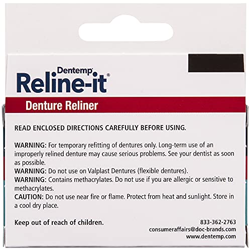 Dentemp Repair-Комплект за ремонт и възстановяване на зъбни протези it-it Denture Reliner - Комплект за протезиране (Мультикомпактный) - Поставете и затегнете протези, както за горн