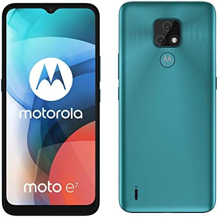 Смартфон Motorola Moto E7 с две SIM-карти, 32 GB ROM + 2 GB RAM (само GSM | без CDMA), отключени от завода 4G / LTE (Aqua Blue) - Международната версия