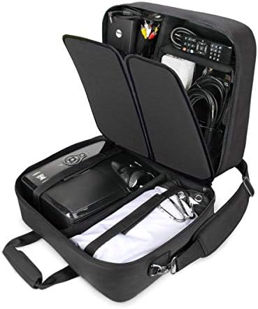Чанта за проектор USA Gear - Преносима чанта за проектор, съвместим с кинопроекторами Epson Home Cinema 1060, GooDee 2020, YABER Y30 и други