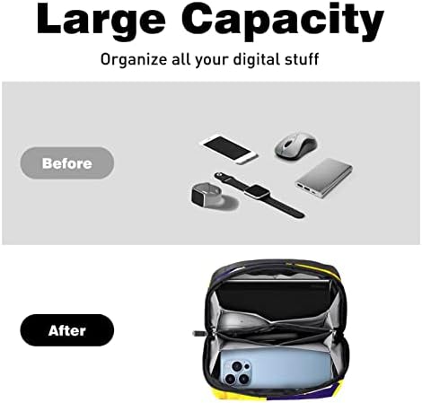 Електронен Органайзер Малка Пътна Чанта-Органайзер за Твърди Дискове, Кабели, Зарядно устройство, USB, SD-карта, В Тъмно-синята