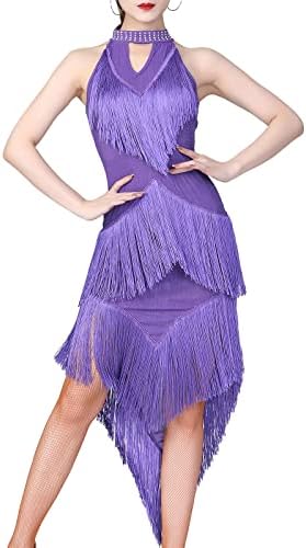 Женствена рокля на 1920-те години с Блестящи Ресни на спагети презрамки, Рев Хлопушка, Гэтсби, За Латиноамерикански Танци, Секси, С Лъскави Пайети, Дебнещ Рокля