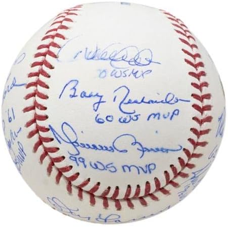 2000 йорк Янкис World Series MVP Подписа Бейзболен Джитър Ривера Щайнер MLB Holo 818 - Бейзболни Топки с Автографи
