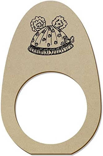 Azeeda 5 х Дървени пръстени/Притежателите за салфетки Детска шапчица с pom-помераните (NR00053950)