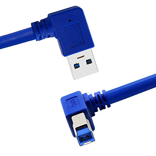 GINTOOYUN 90-Градусов кабел USB 3.0 щепсела от A до щепсела B, високоскоростен кабел AM / BM дължина 1 метър за принтер,