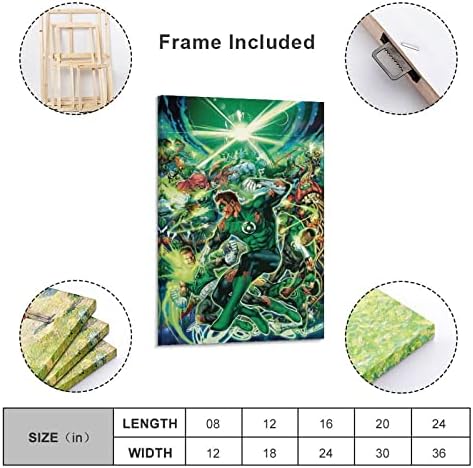 DSHUAI Зелен Фенер Война на зелените Фенери Плакат Платно Стенни Художествена Картина Начало Декор HD Печат Подарък 20x30 см (50x75 см)