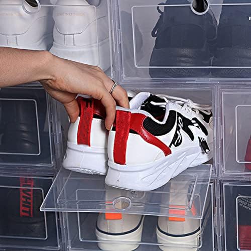 Кутии за съхранение Cabilock Сгъваем Органайзер за обувки 6шт Пластмасови Обувки Магнитна Кутия За Обувки Пластмасова Кофа За обувки Кутия
