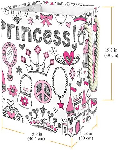 Кошници за бельо DEYYA Princess Elements Crown, Висока Здрава Сгъваема Кошница за дрехи за Възрастни, Деца, Момчета и Момичета, в Спалните, Банята 19,3x11,8x15,9 инча /49x30x40,5 см